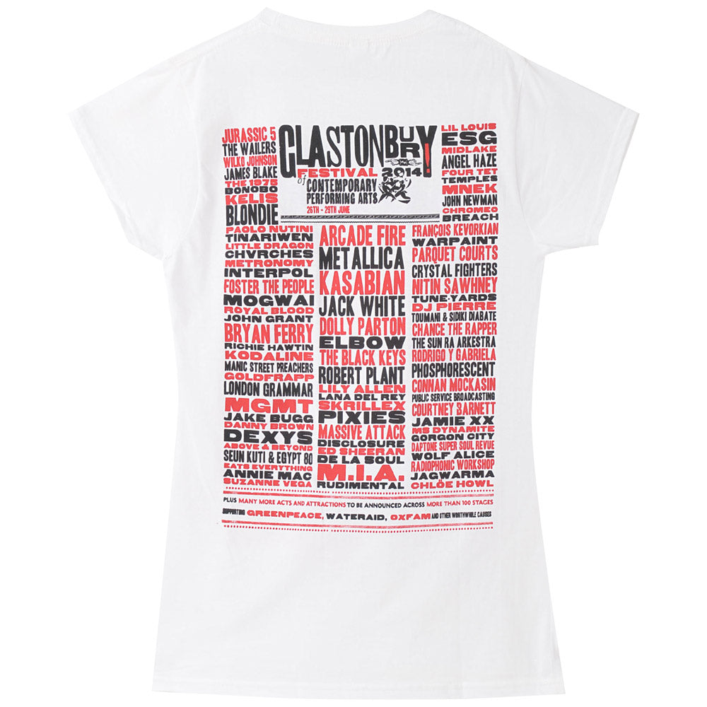 フェス公式Tシャツ GLASTONBURY グラストンベリー (開催 55周年 ) - FESTIVAL 2014 （超レア） / バックプリントあり / ヴィンテージ / Tシャツ / レディース