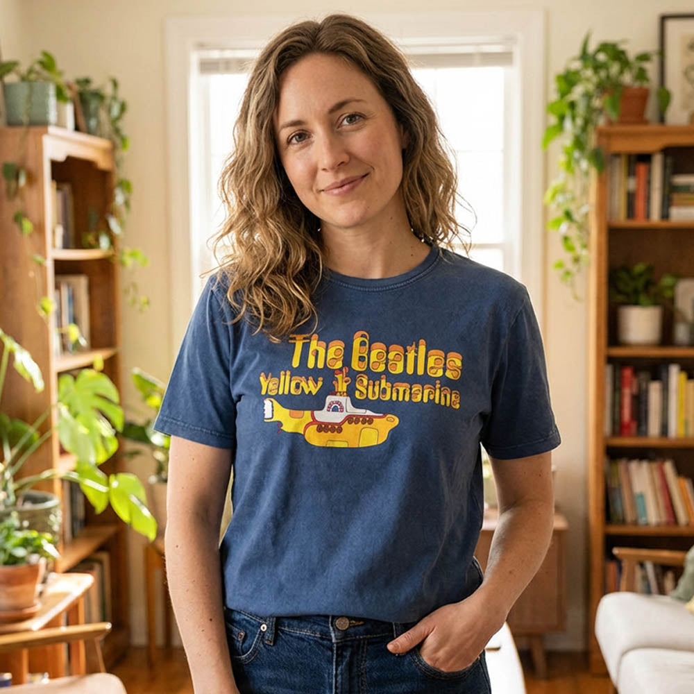 THE BEATLES ビートルズ (来日 60周年 ) - Logo & Sub / Stone Wash / Tシャツ / メンズ