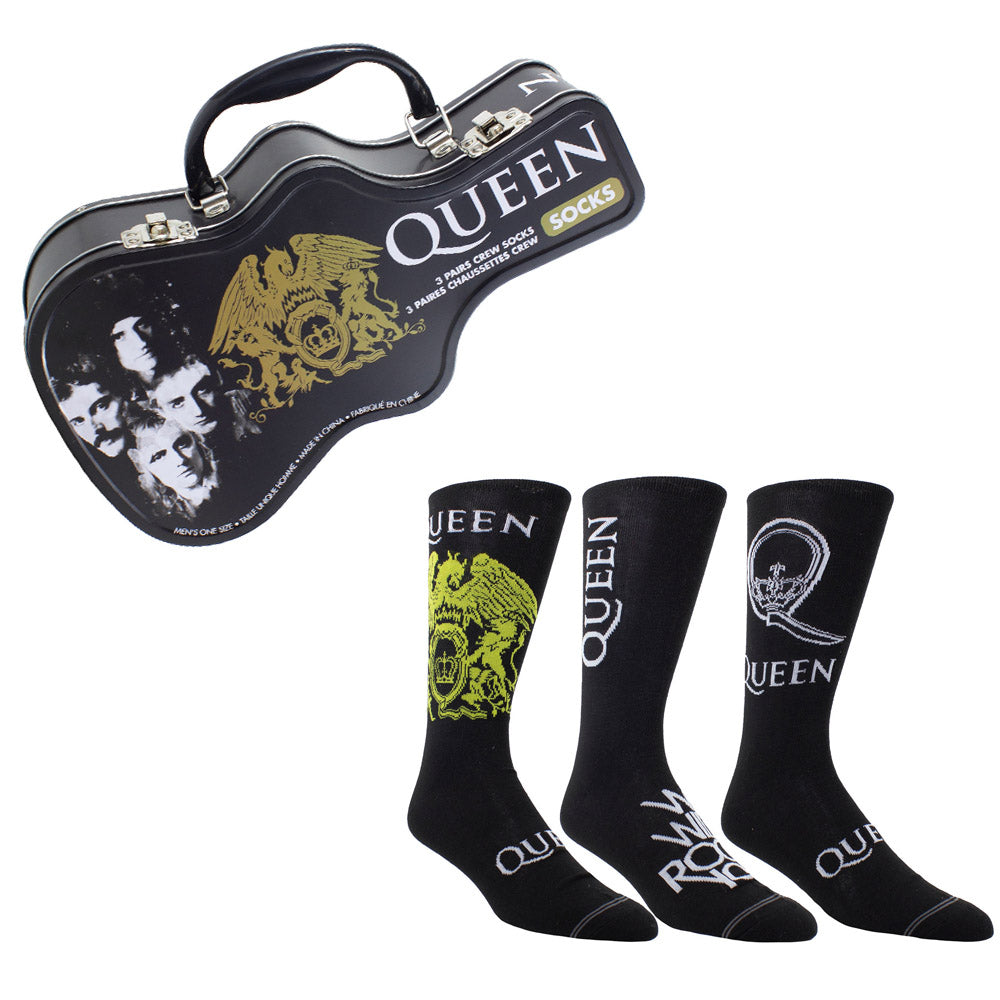 QUEEN - (フレディ 生誕 80年 ) - Logos / GUITAR TIN SOCK BOX / 3足セット