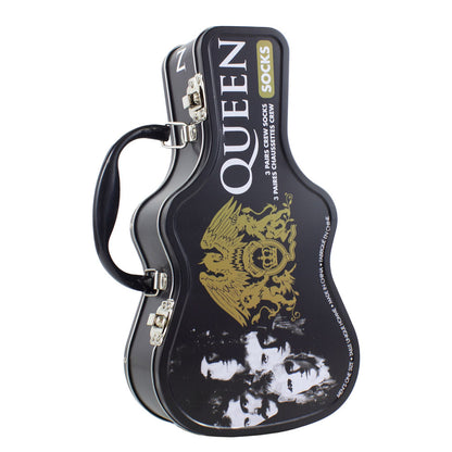 QUEEN クイーン (フレディ 生誕 80年 ) - Logos / GUITAR TIN SOCK BOX / 3足セット / ソックス / メンズ