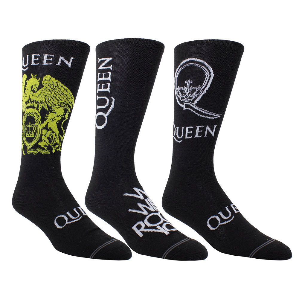 QUEEN クイーン (フレディ 生誕 80年 ) - Logos / GUITAR TIN SOCK BOX / 3足セット / ソックス / メンズ