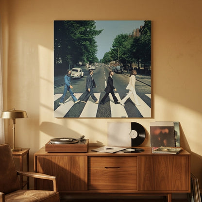 THE BEATLES ビートルズ (来日 60周年 ) - ABBEY ROAD / キャンバス・プリント木枠（85×85×3.8cm） / インテリア額