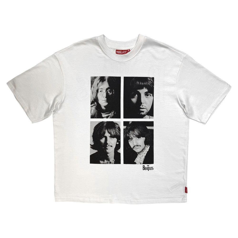 【予約商品】 THE BEATLES ビートルズ (来日 60周年 ) - Four Portrait / バックプリントあり / Stone Wash / Tシャツ / メンズ