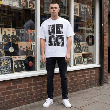 【予約商品】 THE BEATLES ビートルズ (来日 60周年 ) - Four Portrait / バックプリントあり / Stone Wash / Tシャツ / メンズ