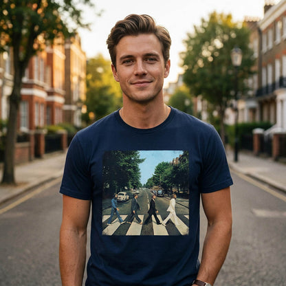 【予約商品】 THE BEATLES ビートルズ (来日 60周年 ) - Vintage Abbey Road / バックプリントあり / Tシャツ / メンズ