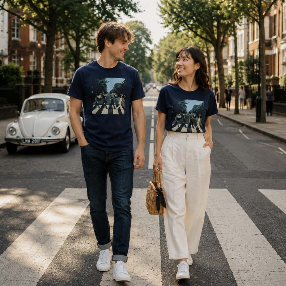 【予約商品】 THE BEATLES ビートルズ (来日 60周年 ) - Vintage Abbey Road / バックプリントあり / Tシャツ / メンズ