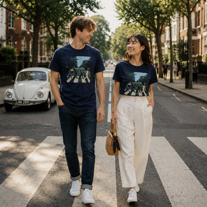 【予約商品】 THE BEATLES ビートルズ (来日 60周年 ) - Vintage Abbey Road / バックプリントあり / Tシャツ / メンズ