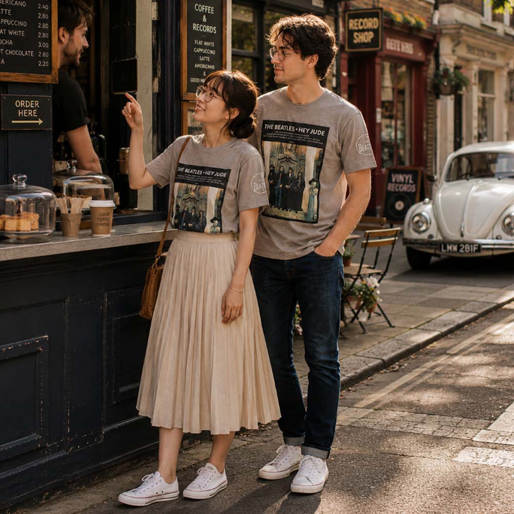 【予約商品】 THE BEATLES ビートルズ (来日 60周年 ) - Doorway / アームプリントあり / Tシャツ / メンズ