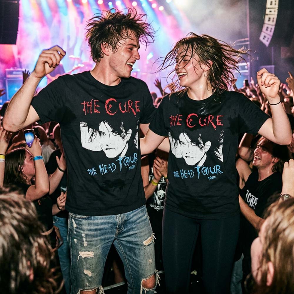 【予約商品】 CURE キュアー (結成 50周年 ) - The Head Tour '85 / バックプリントあり / カーボンソフト加工 / Tシャツ / メンズ