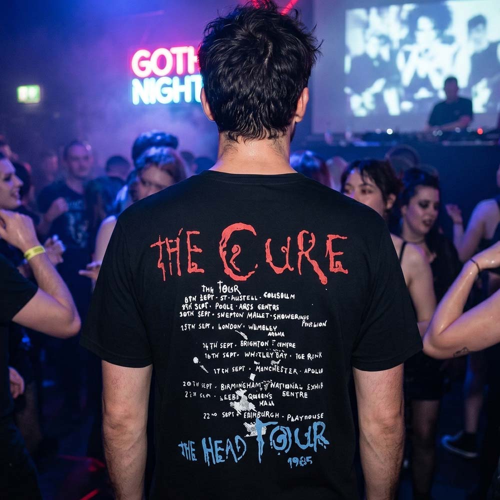 【予約商品】 CURE キュアー (結成 50周年 ) - The Head Tour '85 / バックプリントあり / カーボンソフト加工 / Tシャツ / メンズ