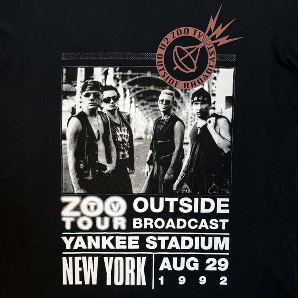 【予約商品】 U2 ユーツー (結成 50周年 ) - Zoo TV Tour NY Poster 08.29.92 / カーボンソフト加工 / Tシャツ / メンズ