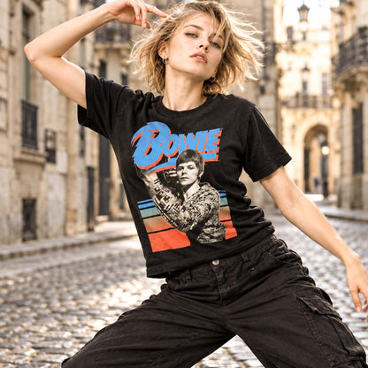 【予約商品】 DAVID BOWIE デヴィッドボウイ (生誕 80周年 ) - Retro Bowie / Tシャツ / メンズ
