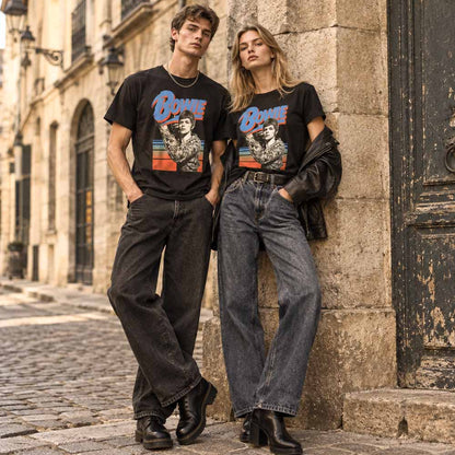 【予約商品】 DAVID BOWIE デヴィッドボウイ (生誕 80周年 ) - Retro Bowie / Tシャツ / メンズ