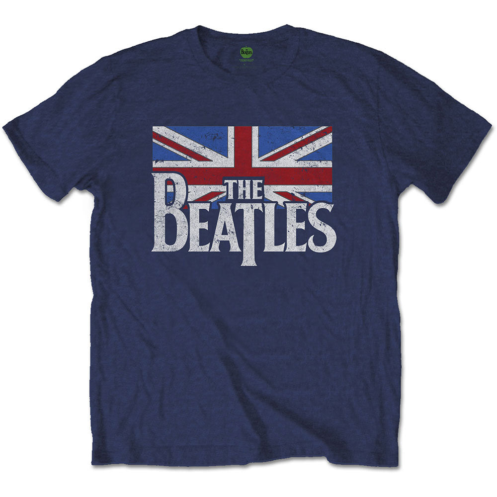 THE BEATLES ザ・ビートルズ (ABBEY ROAD発売55周年記念 ) - Drop T Logo & Vintage Flag / Tシャツ / メンズ 【公式 / オフィシャル】